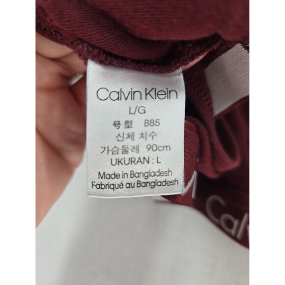 Calvin Klein Bralette Maroon Racerback Women's Large Cotton Blend Pull Over Bra - Picture 6 of 7